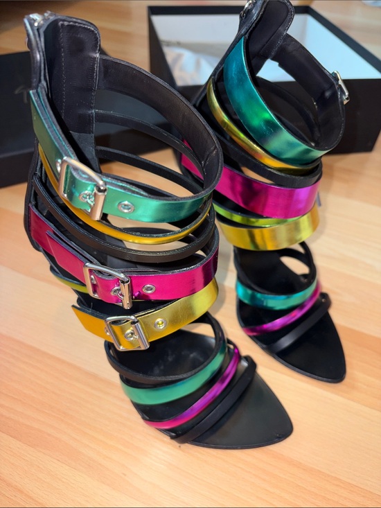 Giuseppe Zanotti Shoes - Giuseppe Zanotti Iridescent Multi-Color Strappy High Heels